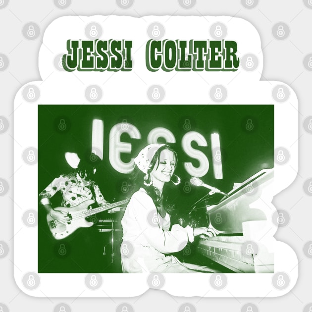 jessi colter// green solid style, Sticker by Loreatees